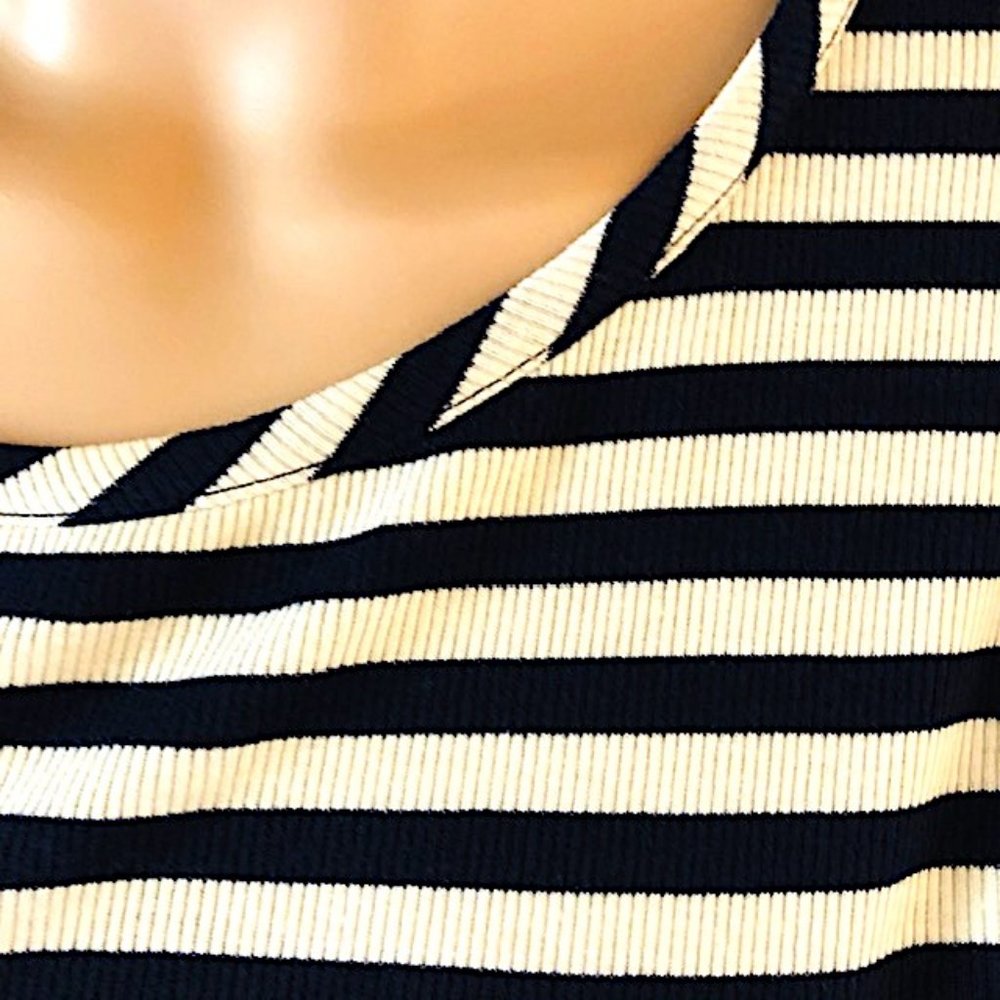 Soft Surroundings Black & White Striped Midi Dress - Picture 6 of 8